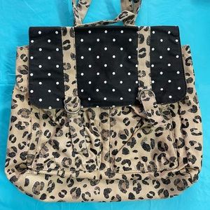 Leopard canvas backpack bag